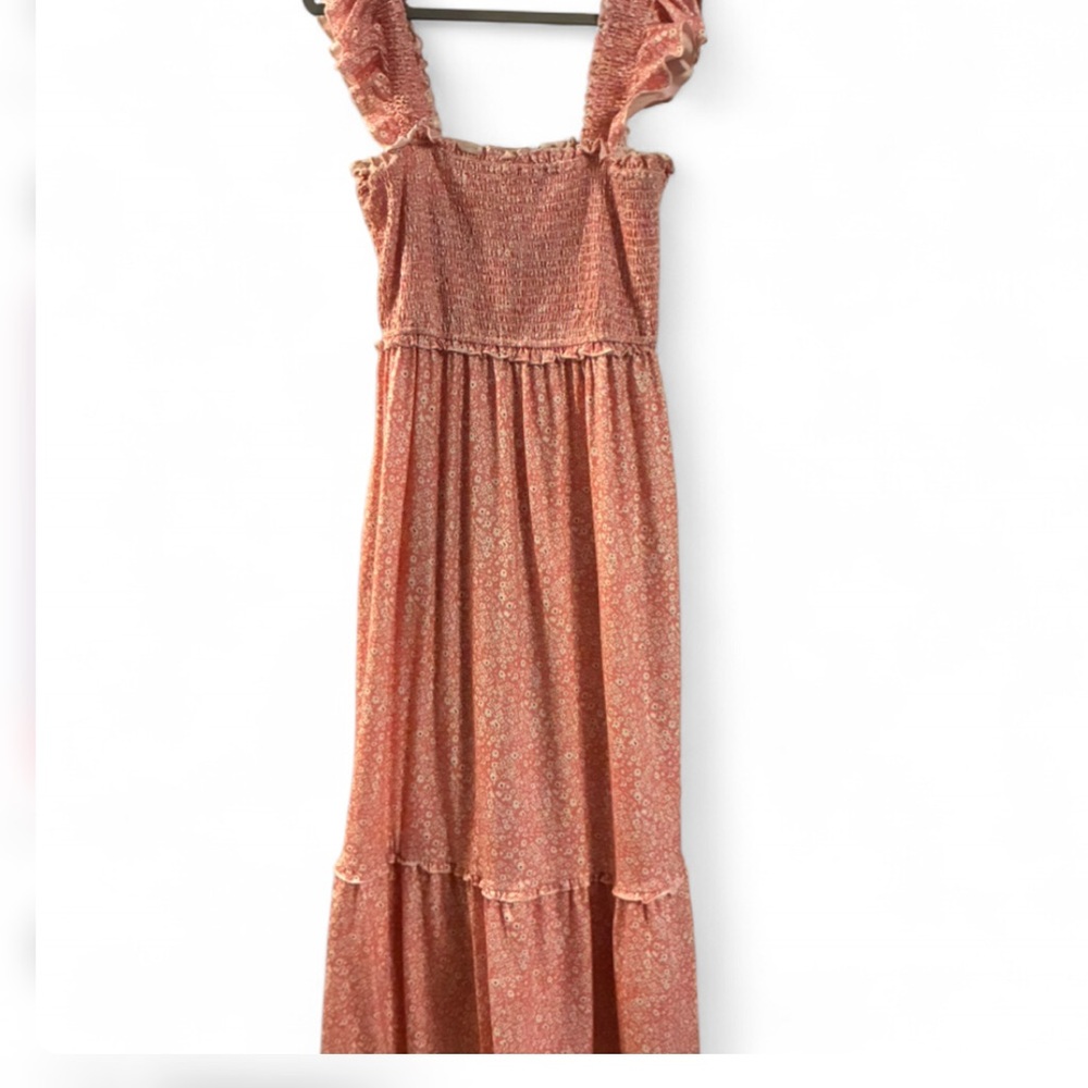 floral print smocked midi dress size L